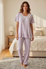 Cloud Dot Three-Piece Pajama Set for Women - Image 8