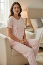 Cloud Dot Three-Piece Pajama Set for Women - Image 3