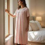Soft Bloom Lace-Trim Nightdress for Women
