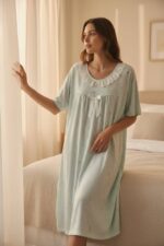 Soft Bloom Lace-Trim Nightdress for Women - Image 6