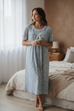 Meadow Grace Floral Midi Nightdress for Women