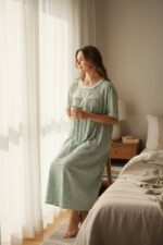 Serene Bloom Cotton Night Dress - Image 6