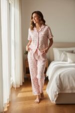Women’s Floral Pajama Set – Soft Cotton Comfort Sleepwear