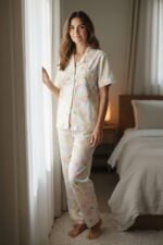 طقم استراحة باستيل بلوم كومفورت لاونج - 2 قطعة بيجامة زهور من مجموعة باستيل بلوم