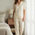 طقم بيجامة كلاسيك بأزرار كلاسيكية من جولدن بلوسوم