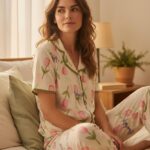 Luxury Women’s 3-Piece Pajama Set – Soft Floral Loungewear