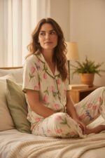 Luxury Women’s 3-Piece Pajama Set – Soft Floral Loungewear