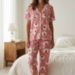 3-Piece Women’s Pajama Set – Playful Stripes & Print Edition