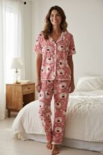 3-Piece Women’s Pajama Set – Playful Stripes & Print Edition