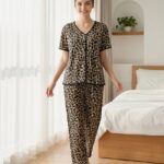 Wild Grace 3-Piece Leopard Print Women’s Pajama Set
