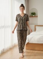 Wild Grace 3-Piece Leopard Print Women’s Pajama Set