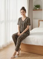 Wild Grace 3-Piece Leopard Print Women’s Pajama Set - Image 3