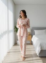 طقم بيجامة استرخاء ناعم بلوسوم - 2 قطعة ملابس نوم نسائية