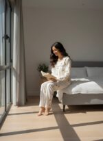 ⁦Soft Motif Two-Piece Pajama Set⁩ - الصورة ⁦2⁩