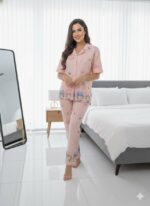 Cute Hearts & Characters Short Sleeve Pajama Set - Image 4