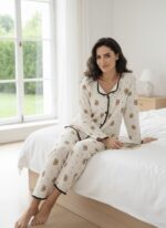 طقم بيجامة برقع زهور على شكل دب تيدي