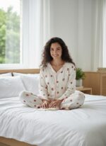 ⁦Women’s Soft Cotton Nightdress – Floral Print⁩ - الصورة ⁦3⁩