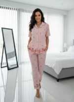 Print Pajama Set (Short Sleeve & Long Pants)