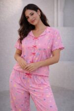 ⁦Sweet Hearts Bow Pajama Set⁩ - الصورة ⁦3⁩