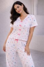 ⁦Sweet Hearts Bow Pajama Set⁩ - الصورة ⁦5⁩