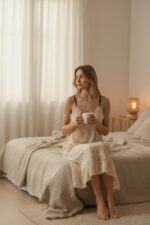 Soft Hello Kitty Print Night Dress – Ruffled Hem Sleepwear - Image 3