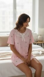 Lace Comfort 3-Piece Pajama Set – Soft Collection - Image 3