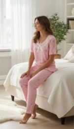Sweet Lace Comfort 3-Piece Pajama Set – Heart Collection - Image 9