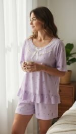 Sweet Lace Comfort 3-Piece Pajama Set – Heart Collection - Image 4
