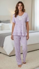 Sweet Lace Comfort 3-Piece Pajama Set – Heart Collection - Image 2