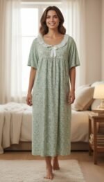 Elegant Lace Floral Night Dress – Soft Relax Collection - Image 6