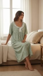 Elegant Lace Floral Night Dress – Soft Relax Collection - Image 5