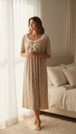 Elegant Lace Floral Night Dress – Soft Relax Collection - Image 4