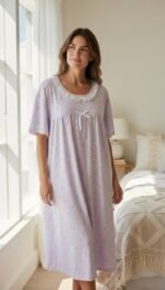 Soft Daisy Lace Night Dress – Elegant Comfort Collection - Image 6