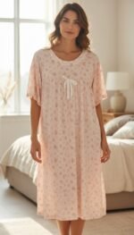 ⁦Soft Floral Lace Night Dress – Calm & Elegant Collection⁩ - الصورة ⁦2⁩