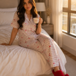 Cherry Bliss Cotton Pajama Set – Women's Short Sleeve Sleepwear