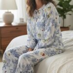 Botanical Bloom Cotton Pajama Set – Women's Long Sleeve Sleepwear