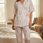 Blush Floral Wrap Pajama Set – Women's Soft Lounge Wear