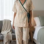 Sage Green Floral Wrap Pajama Set – Women's Soft Lounge Wear