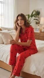 Classic Polka Dot Pajama Set – Women's Button Sleepwear